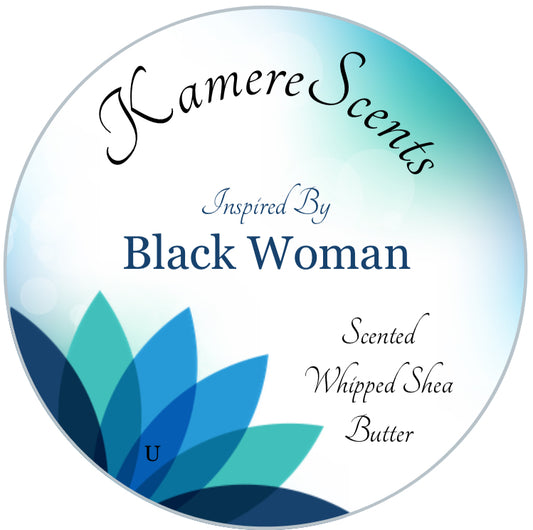 Black Woman-scented whipped shea butter with a delightfully sweet aroma. The whipped shea butter glides onto the body and releases a calming scent. The moisturizing ingredients help relieve dry skin.  A blend of natural shea butter, almond, coconut, and jojoba oils. Infused with Inspired by Black Woman-scented oil.