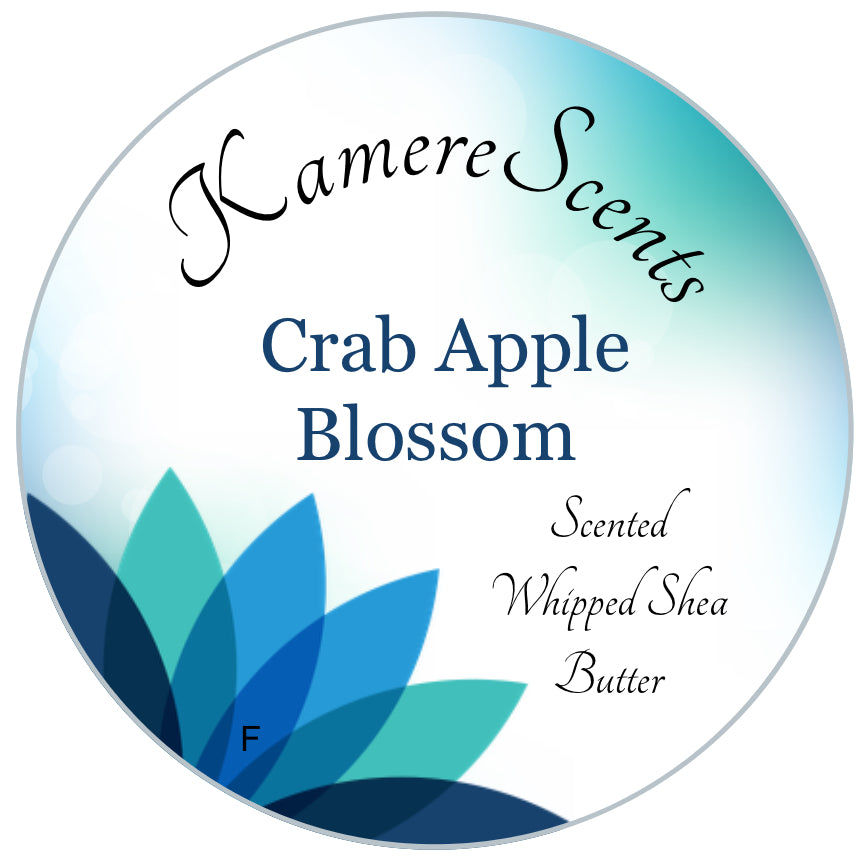 Crab Apple Blossom-scented whipped shea butter with a delightfully sweet aroma. The whipped shea butter glides onto the body and releases a calming scent. The moisturizing ingredients help relieve dry skin.  A blend of natural shea butter, almond, coconut, and jojoba oils. Infused with Inspired by Crab Apple Blossom-scented oil.